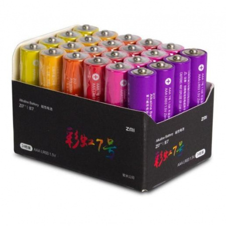 Батарейки алкалиновые Xiaomi ZMI Rainbow ZI7 AAA LR03 (24шт)