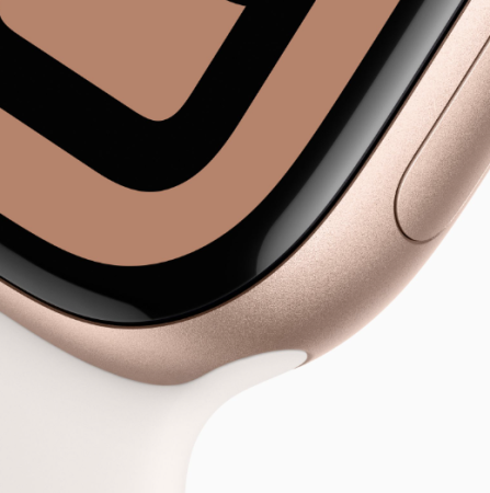 Apple Watch S10, 46 mm, корпус из алюминия цвета розовое золото, спортивный ремешок бежевого цвета