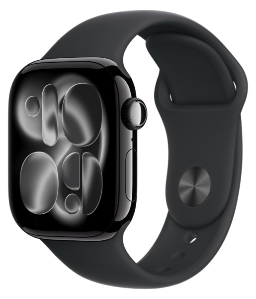 Apple Watch S11, 42 mm, корпус из алюминия цвета «чёрный оникс», спортивный ремешок черного цвета Apple Watch S11, 42 mm, корпус из алюминия цвета «чёрный оникс», спортивный ремешок черного цвета
