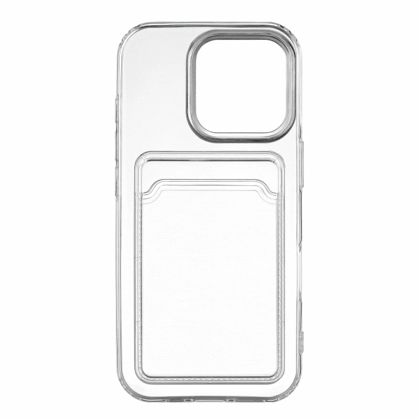 Чехол защитный с отд.для карты Rocket Clear Plus для iPhone 14 Pro  прозрачный