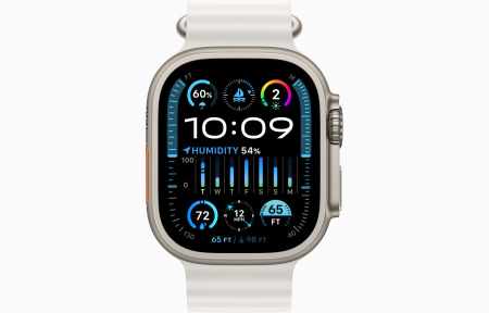 Apple Watch Ultra 2 Titanium Case with White Ocean Band