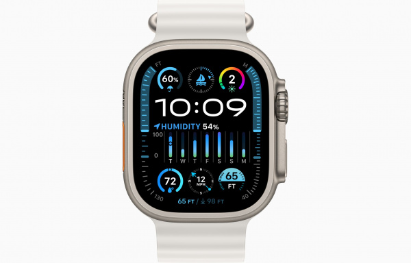 Apple Watch Ultra 2 Titanium Case with White Ocean Band Apple Watch Ultra 2 Titanium Case with White Ocean Band