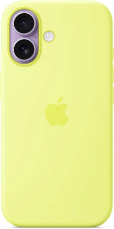 Чехол накладка для iPhone 17 6.3" Silicone Case (Button/Magsafe) Neon Yellow