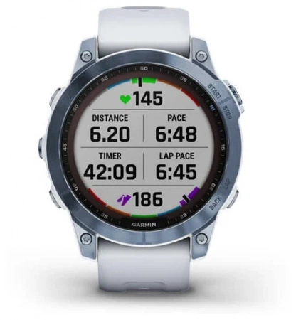 Умные часы Garmin Fenix 7X Sapphire Solar Wi-Fi, белый/синий