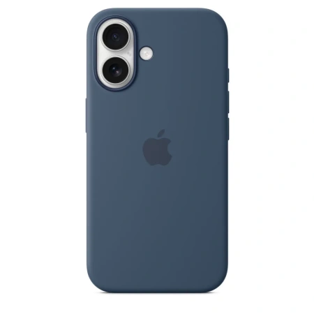 Чехол накладка для iPhone 16 6.1" Silicone Case (Button/Magsafe) Denim