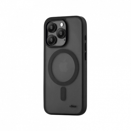 Чехол защитный uBear Cloud Mag Case, iPhone 15 Pro, MagSafe, черный