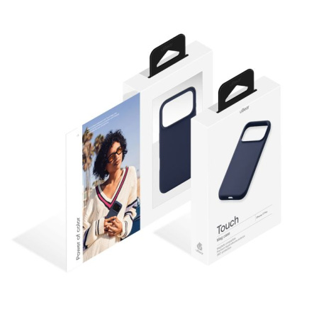 Чехол защитный uBear Touch Mag Case для iPhone 17 Pro, MagSafe, силикон, софт-тач, Темно-синий