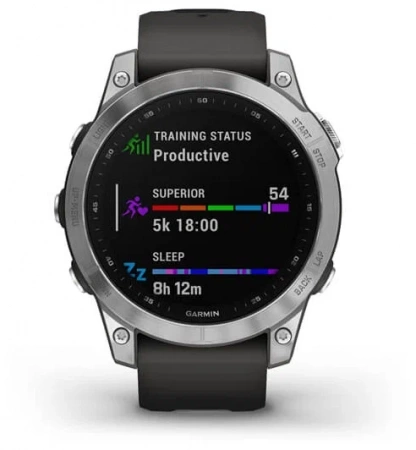 Умные часы Garmin Fenix 7 47 мм Wi-Fi, серебристый/черный