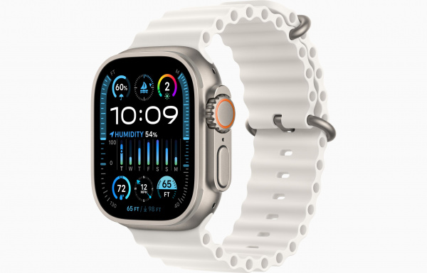 Apple Watch Ultra 2 Titanium Case with White Ocean Band Apple Watch Ultra 2 Titanium Case with White Ocean Band