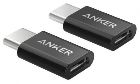 Разветвитель Anker Powerline USB-C to Micro USB Female Adapter Black*2