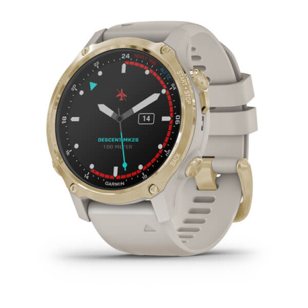 Умные часы Garmin Descent Mk2S Light Gold with Light Sand Silicone Band Умные часы Garmin Descent Mk2S Light Gold with Light Sand Silicone Band