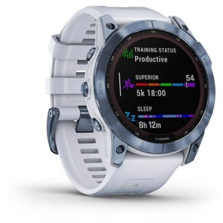 Умные часы Garmin Fenix 7X Sapphire Solar Wi-Fi, белый/синий