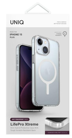 Uniq для iPhone 15 Plus чехол Lifepro Xtreme AF Frost Clear (MagSafe)