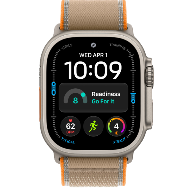 Apple Watch Ultra 4 Natural Titanium Case with Sand Trail Loop S/M