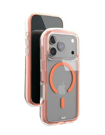 Чехол защитный VLP Bubble Case с MagSafe для iPhone 17 ProMax, оранжевый