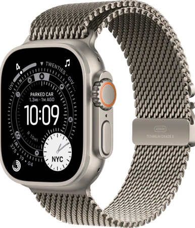 Apple Watch Ultra 3 Natural Titanium Milanese Loop (M)
