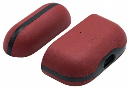 Чехол Uniq для Airpods Pro Terra Genuine Leather Red