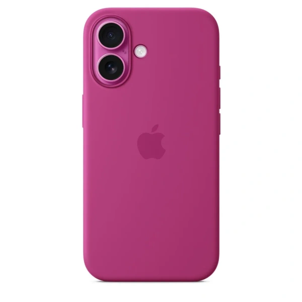 Чехол накладка для iPhone 16 6.1" Silicone Case (Button/Magsafe) Fuchsia