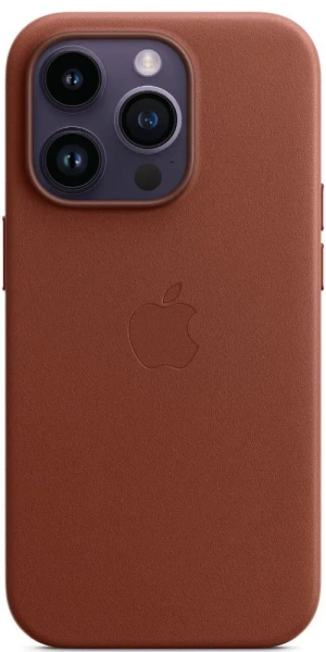 Чехол на iPhone 14 Pro Leather Case Коричневый