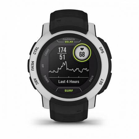 Умные часы Garmin Instinct 2 Solar Surf черный с белым безелем Умные часы Garmin Instinct 2 Solar Surf черный с белым безелем